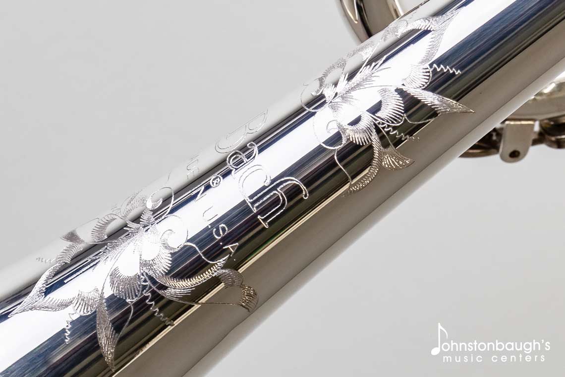 Close-up Engraving Detail 2 of Bach TR200s Trumpet from Johnstonbaugh's Music Centers in Western PA
