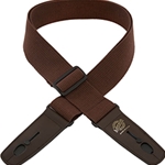 Henry Heller LIS048C2BRN/BRN Lock-It Straps Series - Cotton Brown Guitar Strap
