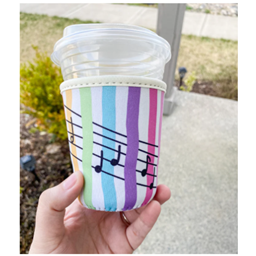Musically Minted COZ0002 Rainbow Lines Coffee Coozie