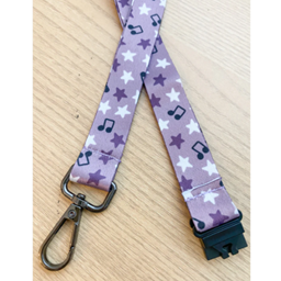 Musically Minted LAN0002 Purple Stars Lanyard