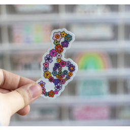 Musically Minted STK0016 Treble Clef Flower Sticker