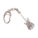 Music Gifts Pewter Keychain Stratocaster Guitar