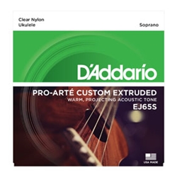 D'addario EJ65S Pro-Arte Soprano Ukulele Strings Clear Nylon