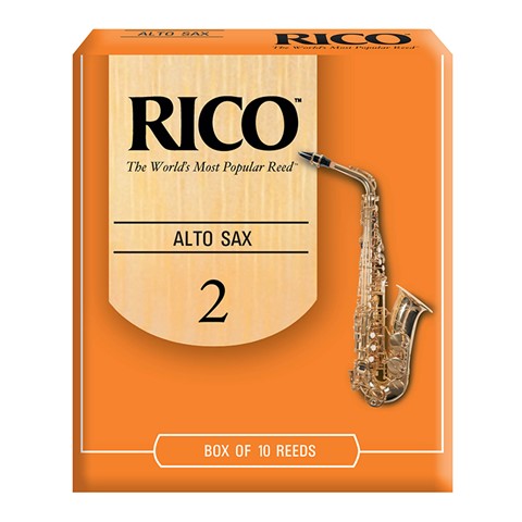 Alto Sax Reeds Rico #2 Box of 10 - Beginner Strength