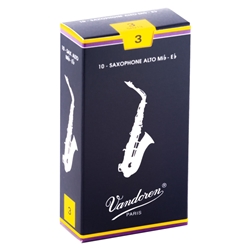 Vandoren Alto Sax Reeds Traditional #3 Box of 10