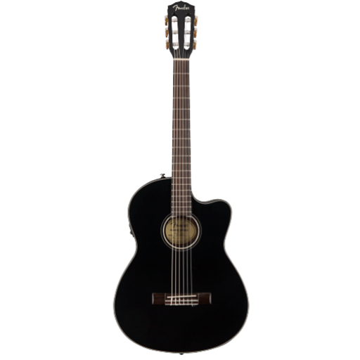 FENDER 0970264306 CN-140SCE Nylon Thinline, Walnut Fingerboard, Black w/case