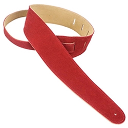Henry Heller HBS25RED 2.5" Basic Suede Guitar Strap Red
