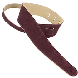 Henry Heller HBS2BRG 2" Basic Suede Guitar Strap Burgundy