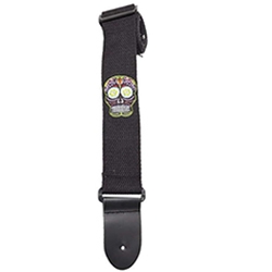 HCOT2ESSBLK Henry Heller 2" Cotton W/ Embroidered Sugar Skull