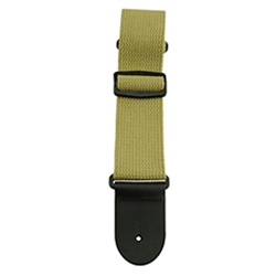 Henry Heller HCOT2TAN 2" Woven Cotton Guitar Strap with Leather Ends Tan