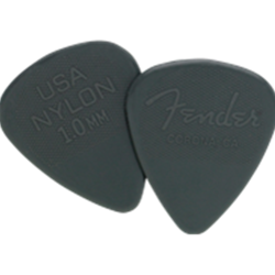 FENDER 986351900 Nylon Picks 351 Shape 1.00mm 12-Count Pick Pack Charcoal