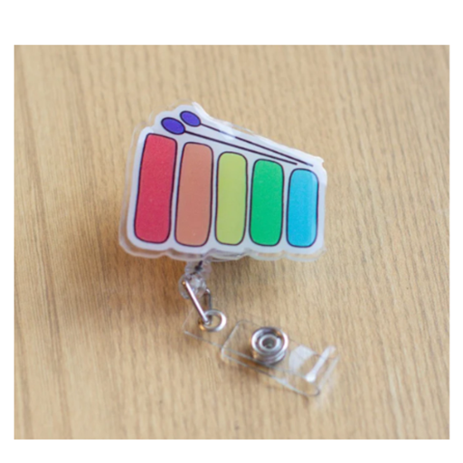 Musically Minted BDG0005 Rainbow Xylophone Badge Reel