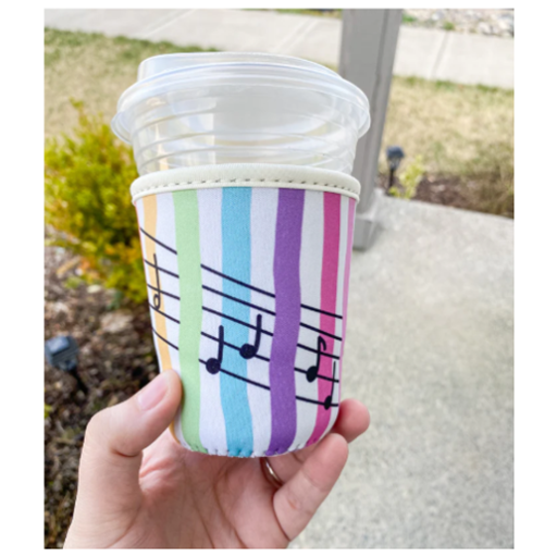 Musically Minted COZ0002 Rainbow Lines Coffee Coozie