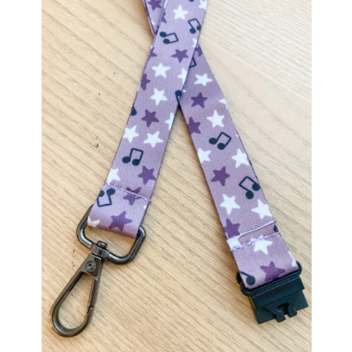 Musically Minted LAN0002 Purple Stars Lanyard