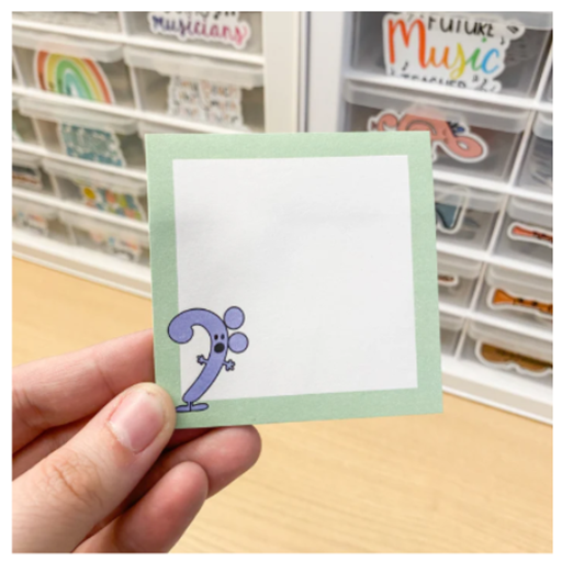 Musically Minted STA0004 Bennett the Bass Clef - Character Sticky Notes