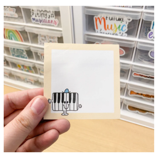 Musically Minted STA0005 Peyton the Piano - Character Sticky Notes