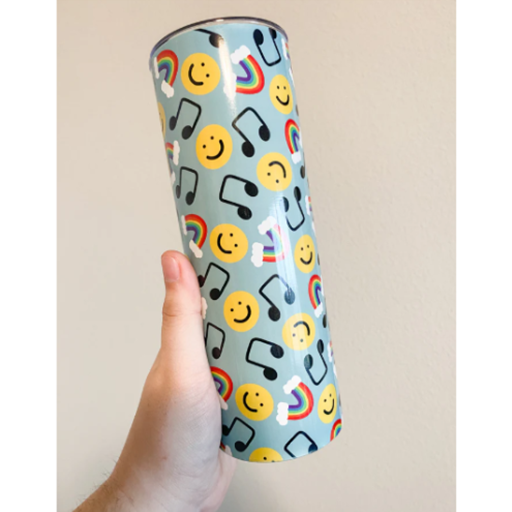 Musically Minted STU0007 Happy Rainbow Skinny Tumbler