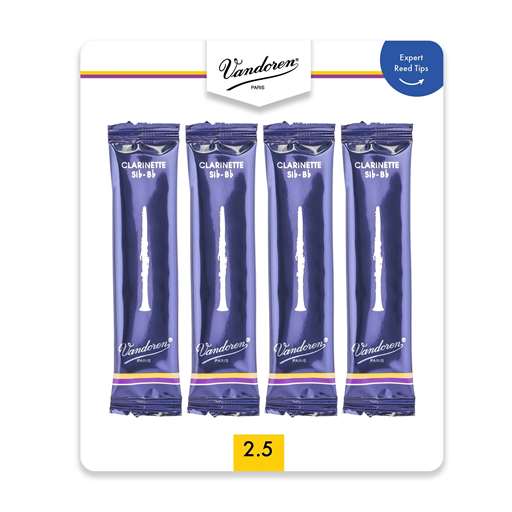 VANDOREN V4CR Traditional Bb Clarinet Reed - Card of 4