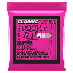 Ernie Ball Classic Super Slinky Electric Guitar Strings Pure Nickel 9-42