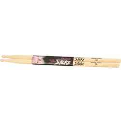 On Stage Gear 2B Drumstick Hickory Wood Tip