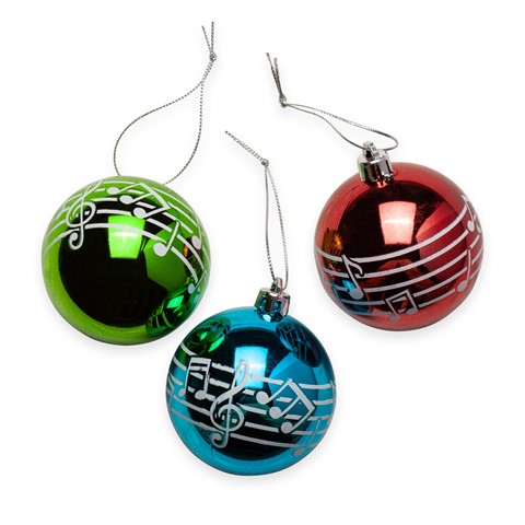 Albert Elovitz Ornament - G Clef Bulbs Pack of 3