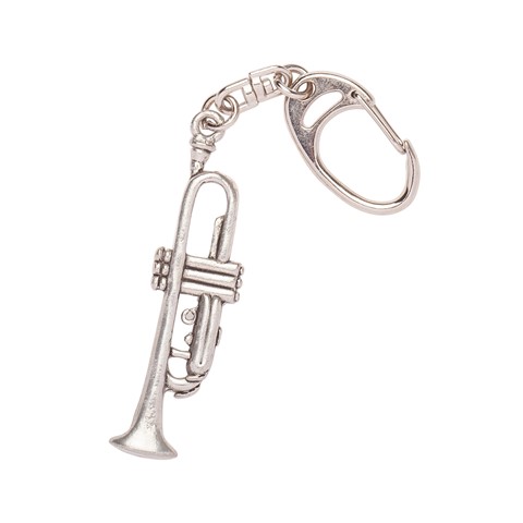 Music Gifts Pewter Keychain Trumpet