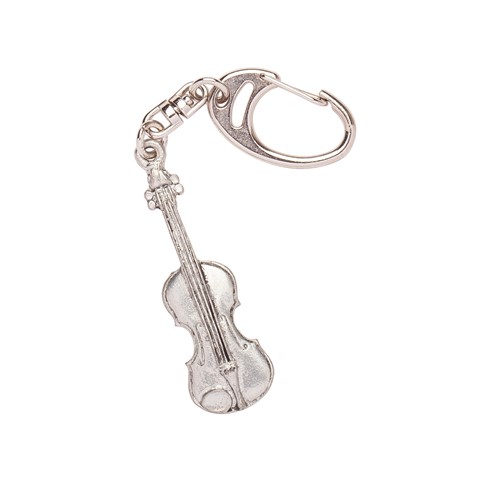 Music Gifts Pewter Keychain Violin