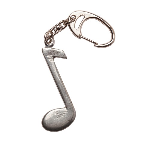 Music Gifts Pewter Keychain Eighth Note