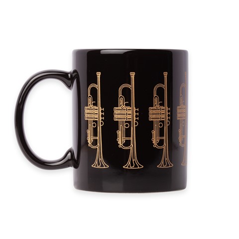 Albert Elovitz Mug Black with Gold Trumpet