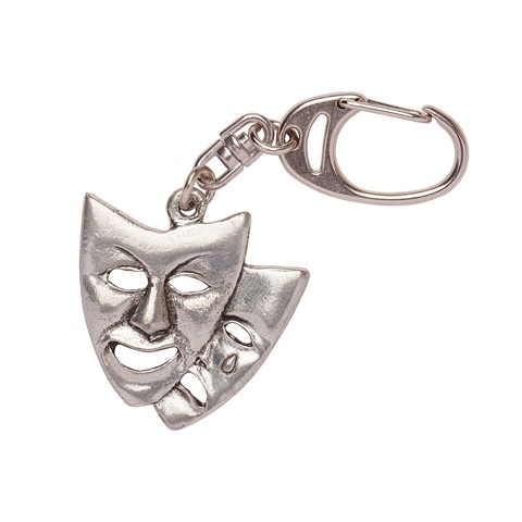 Music Gifts Pewter Keychain Theatrical Masks