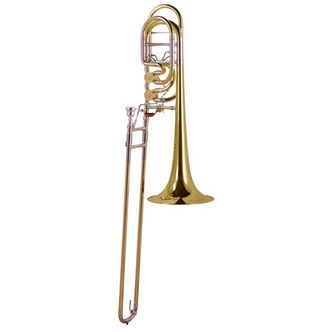 Greenhoe GC5-3Y Bass Trombone with Independent Valves and Two-piece Yellow Brass Bell with Unsoldered Rim