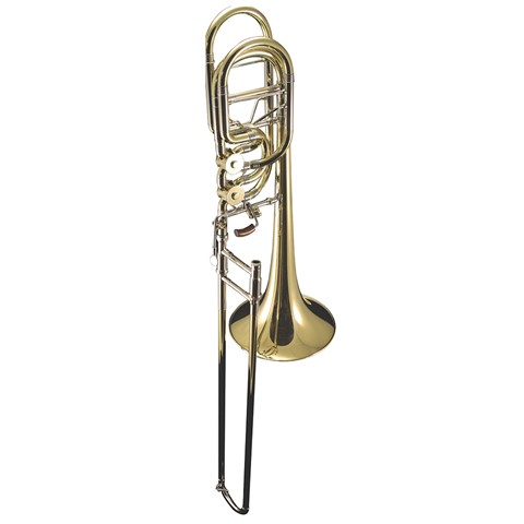 Greenhoe GB5-3Y Bass Trombone with Independent Valves and One-piece Gold Yellow Bell with Soldered Rim